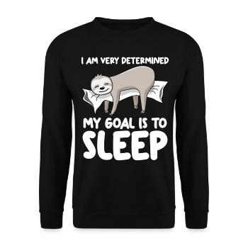 Sleeping Sloth Lazy Sloths Slow - Unisex Sweatshirt - black - Front - Alina (178cm) & Michal (187cm)