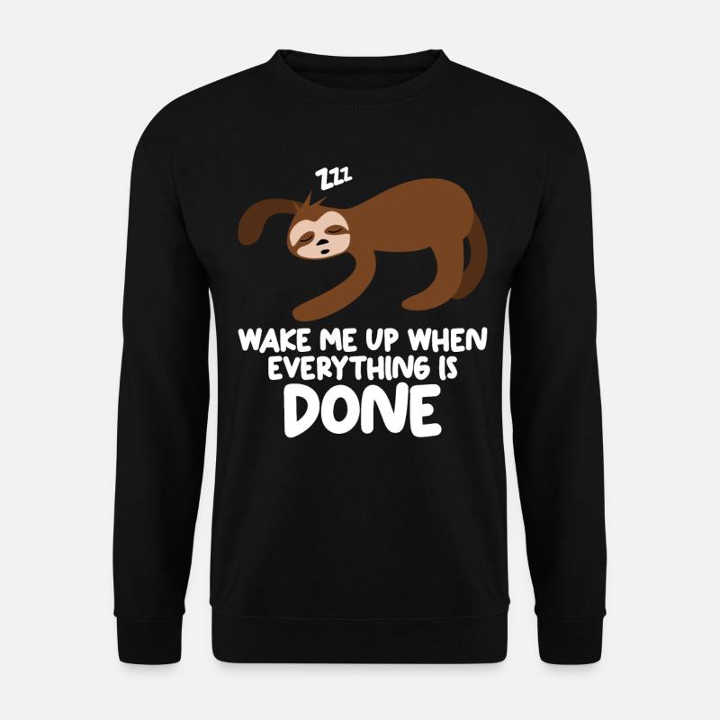 Sleeping Sloth Lazy Sloths - Unisex Sweatshirt - black