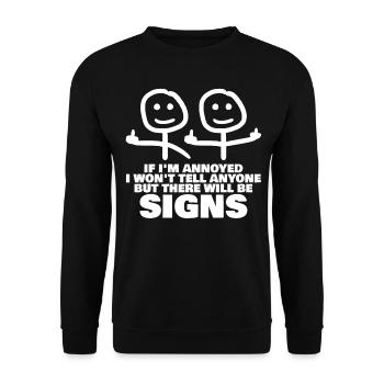 Middle Finger Misanthrope Middle Fingers - Unisex Pullover - Schwarz - Vorne - Alina (178cm) & Michal (187cm)