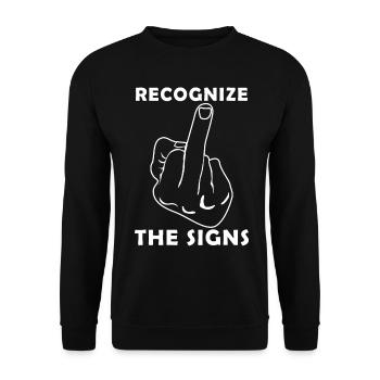 Sarcasm Grumpy Misanthrope - Unisex Pullover - Schwarz - Vorne - Alina (178cm) & Michal (187cm)