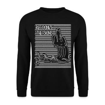 Doigt d’honneur Misanthrope - Sweat-shirt Unisexe - noir - Devant - Alina (178cm) & Michal (187cm)