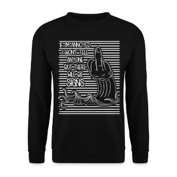 Doigt d’honneur Misanthrope Sarcasme - Sweat-shirt Unisexe - noir - Devant - Alina (178cm) & Michal (187cm)