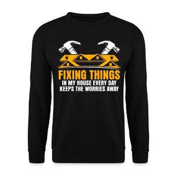 Propriétaire Maison de pendaison de crémaillère Bâtiment - Sweat-shirt Unisexe - noir - Devant - Alina (178cm) & Michal (187cm)