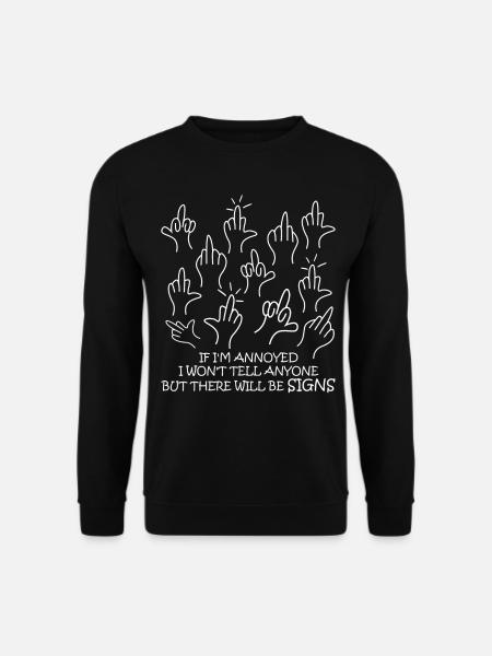 Middle Fingers Misanthrope Sarcasm - Unisex Sweatshirt - black
