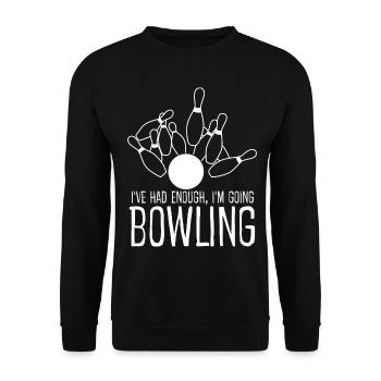 Boule de bowling et quilles de bowling - Sweat-shirt Unisexe - noir - Devant - Alina (178cm) & Michal (187cm)