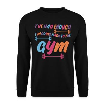 Bodybuilder Motivation Gym Bodybuilding - Unisex Sweatshirt - black - Front - Alina (178cm) & Michal (187cm)