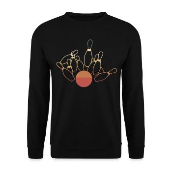 Retro Bowling Ball - Unisex Pullover - Schwarz - Vorne - Alina (178cm) & Michal (187cm)