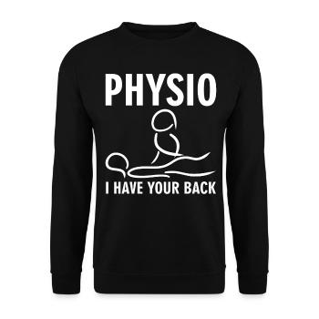 Physio Physiotherapist Physiotherapy - Unisex Sweatshirt - black - Front - Alina (178cm) & Michal (187cm)