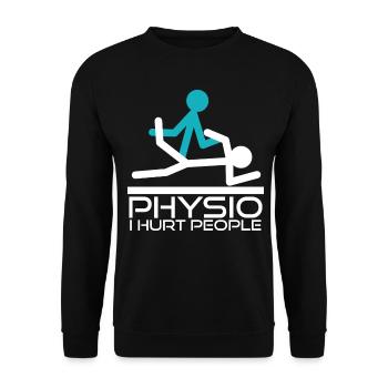 Physio Joke Physiotherapy Cracking - Unisex Pullover - Schwarz - Vorne - Alina (178cm) & Michal (187cm)