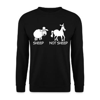 Sheep and and Horse - Unisex Pullover - Schwarz - Vorne - Alina (178cm) & Michal (187cm)