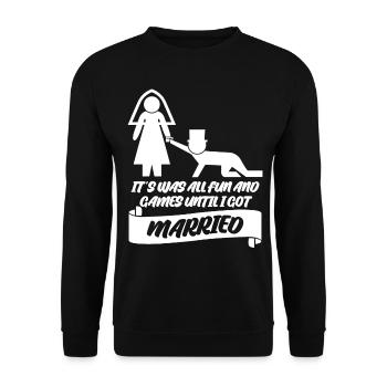 Wedding Bride Groom Best Man Groomsmen - Unisex Pullover - Schwarz - Vorne - Alina (178cm) & Michal (187cm)