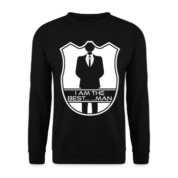 Best Man Groomsmen Bride Groom - Unisex Pullover - Schwarz - Vorne - Alina (178cm) & Michal (187cm)