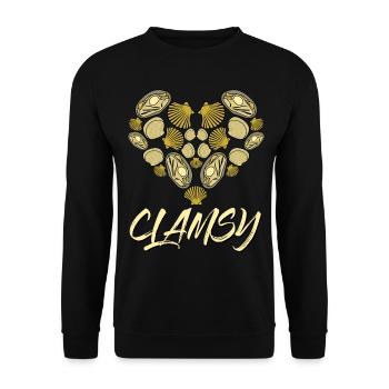 Clams Heart Clam Seashells Sea Shell - Unisex Sweatshirt - black - Front - Alina (178cm) & Michal (187cm)