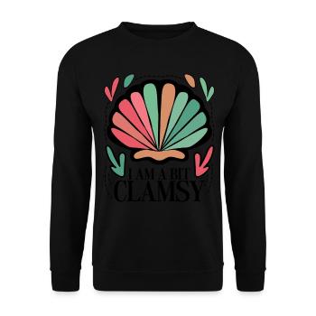 Clam Seashells Sea Shell Clams - Unisex Sweatshirt - black - Front - Alina (178cm) & Michal (187cm)