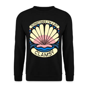 Clumsy Seashells Sea Shell Clams Clam - Unisex Sweatshirt - black - Front - Alina (178cm) & Michal (187cm)
