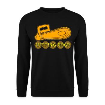 Chain Saw Chainsaw Cutting Wood - Unisex Sweatshirt - black - Front - Alina (178cm) & Michal (187cm)