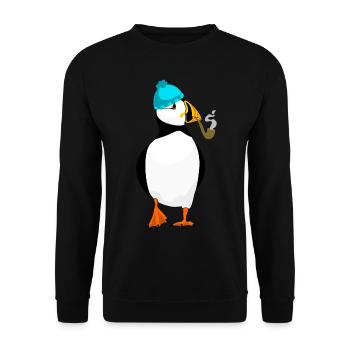 Puffin - Unisex Sweatshirt - black - Front - Alina (178cm) & Michal (187cm)