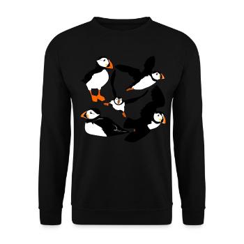 Macareux volants - Sweat-shirt Unisexe - noir - Devant - Alina (178cm) & Michal (187cm)