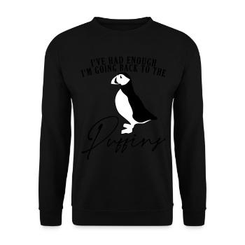 Puffins Puffin - Unisex Sweatshirt - black - Front - Alina (178cm) & Michal (187cm)
