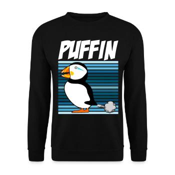 Puffins Farting Puffin - Unisex Sweatshirt - black - Front - Alina (178cm) & Michal (187cm)