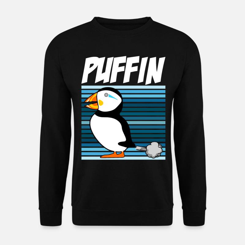 Puffins Farting Puffin - Unisex Pullover - Schwarz