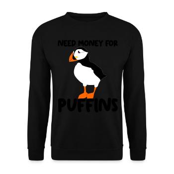 Puffin Joke Puffins - Unisex Sweatshirt - black - Front - Alina (178cm) & Michal (187cm)