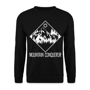 Hiker Hiking Mountains Mountain Trekking - Unisex Sweatshirt - black - Front - Alina (178cm) & Michal (187cm)