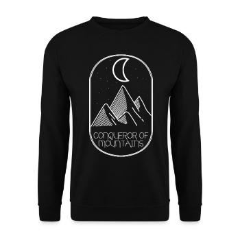 Hiking Mountains Moon Mountain Trekking - Unisex Sweatshirt - black - Front - Alina (178cm) & Michal (187cm)
