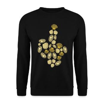 Palourdes, doigt du milieu, palourde, coquillage - Sweat-shirt Unisexe - noir - Devant - Alina (178cm) & Michal (187cm)