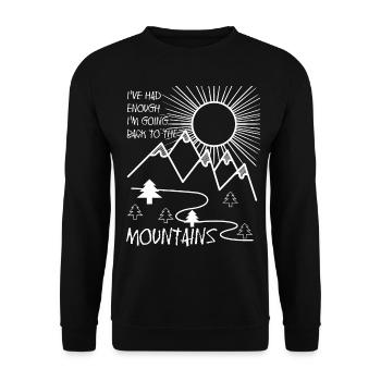 Mountain Hiking Trekking Mountains - Unisex Sweatshirt - black - Front - Alina (178cm) & Michal (187cm)