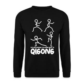 Qi Gong Karate Thai Chi Chigong Qigong - Unisex Pullover - Schwarz - Vorne - Alina (178cm) & Michal (187cm)