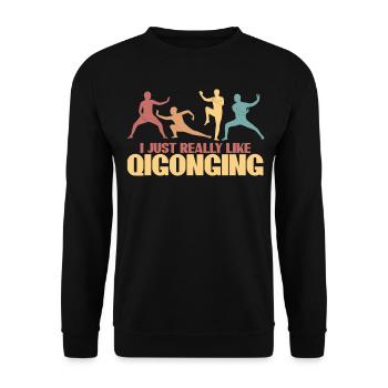 Qi Gong Qigong Thai Chi Chigong - Unisex Pullover - Schwarz - Vorne - Alina (178cm) & Michal (187cm)