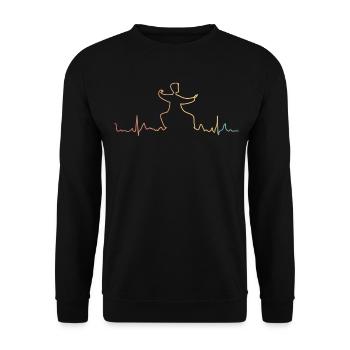 Qigong Retro Thai Chi Chigong Qi Gong - Unisex Pullover - Schwarz - Vorne - Alina (178cm) & Michal (187cm)