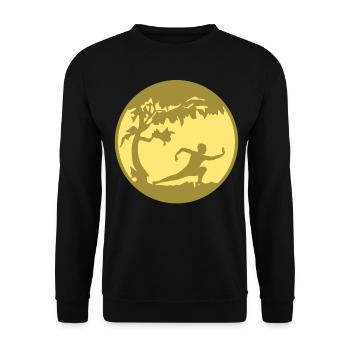 Qigong Karate Thai Chi Chigong Qi Gong - Unisex Pullover - Schwarz - Vorne - Alina (178cm) & Michal (187cm)