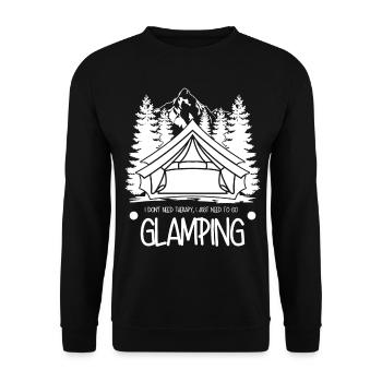 Glamping Camping Tent Hiking Camper - Unisex Sweatshirt - black - Front - Alina (178cm) & Michal (187cm)