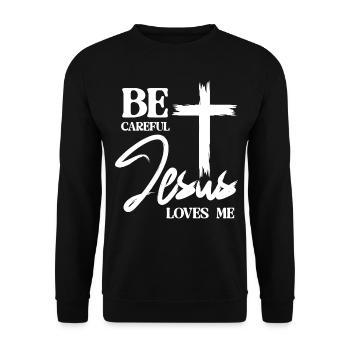 Cross Jesus Christ Christianity - Unisex Sweatshirt - black - Front - Alina (178cm) & Michal (187cm)
