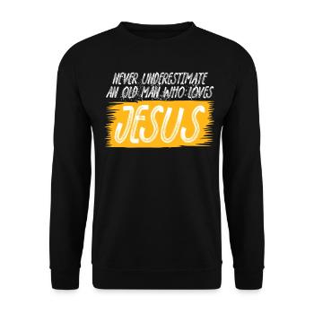 Jesus Christ Christianity Bible Cross - Unisex Sweatshirt - black - Front - Alina (178cm) & Michal (187cm)