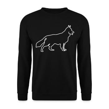 White Shepherd Dog German Shepherd - Unisex Sweatshirt - black - Front - Alina (178cm) & Michal (187cm)