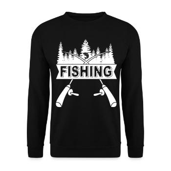 Pêcheur Pêcheur Pêcheur Pêche - Sweat-shirt Unisexe - noir - Devant - Alina (178cm) & Michal (187cm)
