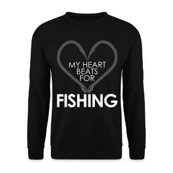 Fisherman Planter Fish Fishing Rod Pike - Unisex Sweatshirt - black - Front - Alina (178cm) & Michal (187cm)