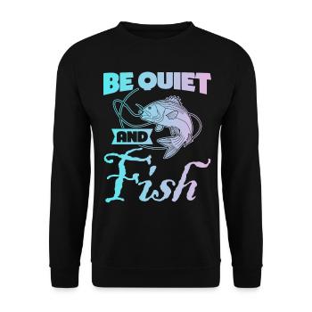 Canne à pêche Fisherman Pike Fish - Sweat-shirt Unisexe - noir - Devant - Alina (178cm) & Michal (187cm)