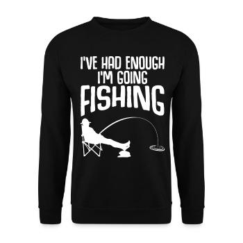 Canne à pêche Fisherman Pike Fish - Sweat-shirt Unisexe - noir - Devant - Alina (178cm) & Michal (187cm)