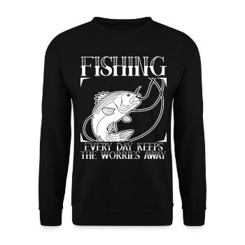 Fisherman Pike Fish Canne à pêche Carpe - Sweat-shirt Unisexe - noir - Devant - Alina (178cm) & Michal (187cm)