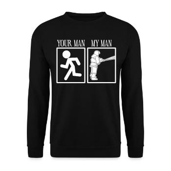 Firefighter Fire Brigade Fire Engine - Unisex Pullover - Schwarz - Vorne - Alina (178cm) & Michal (187cm)