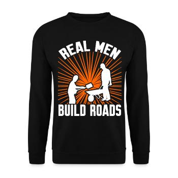 Road Keeper Roadbuilder Road Attendant - Unisex Sweatshirt - black - Front - Alina (178cm) & Michal (187cm)