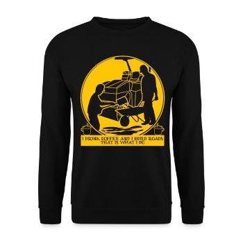 Straßenwärter Straßenbauer Straßenbau - Unisex Pullover - Schwarz - Vorne - Alina (178cm) & Michal (187cm)