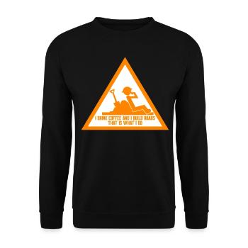 Road Keeper Roadbuilder Roadmaker - Unisex Sweatshirt - black - Front - Alina (178cm) & Michal (187cm)