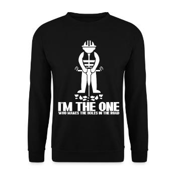 Roadbuilder Highway Worker Road Keeper - Unisex Sweatshirt - black - Front - Alina (178cm) & Michal (187cm)