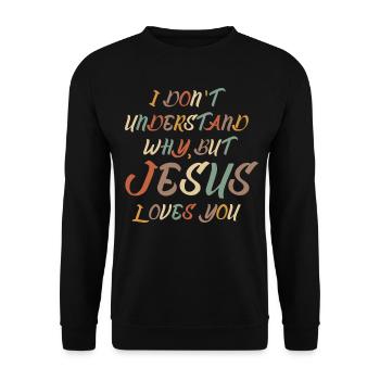 Christianity Cross Bible Jesus Christ - Unisex Sweatshirt - black - Front - Alina (178cm) & Michal (187cm)