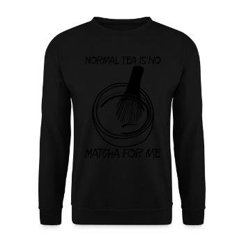 Matcha Green Tea Powder Japanese Tea - Unisex Sweatshirt - black - Front - Alina (178cm) & Michal (187cm)